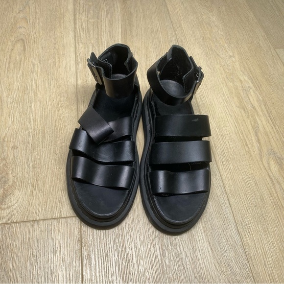 Dr. Martens Clarissa Pewter Spectra Patent Sandals Shoes size 8 - Picture 3 of 8